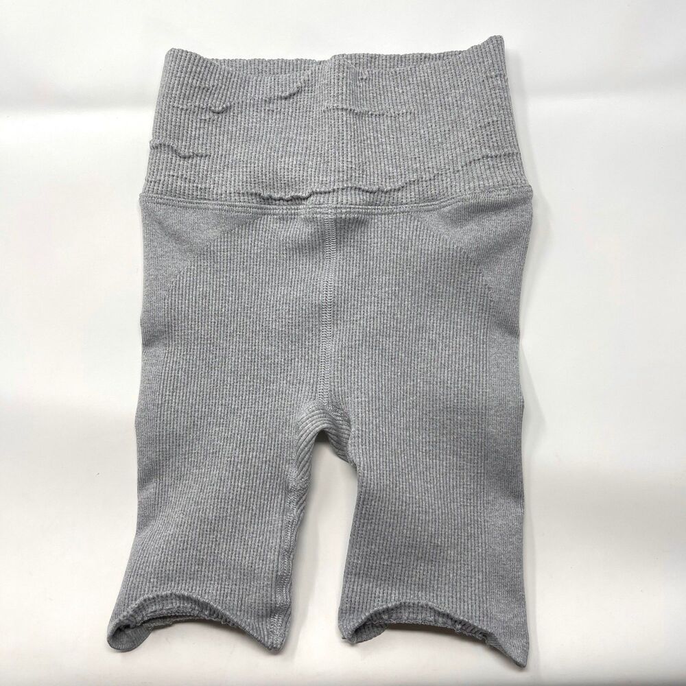 Free People Movement Bike Shorts NEW Womens XS/S Gray Rib Knit Stretchy